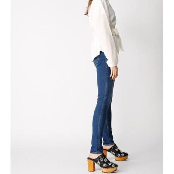 Moussy japanese denim Rebirth stretch skinny jeans in blue size 27 - Picture 2 of 11